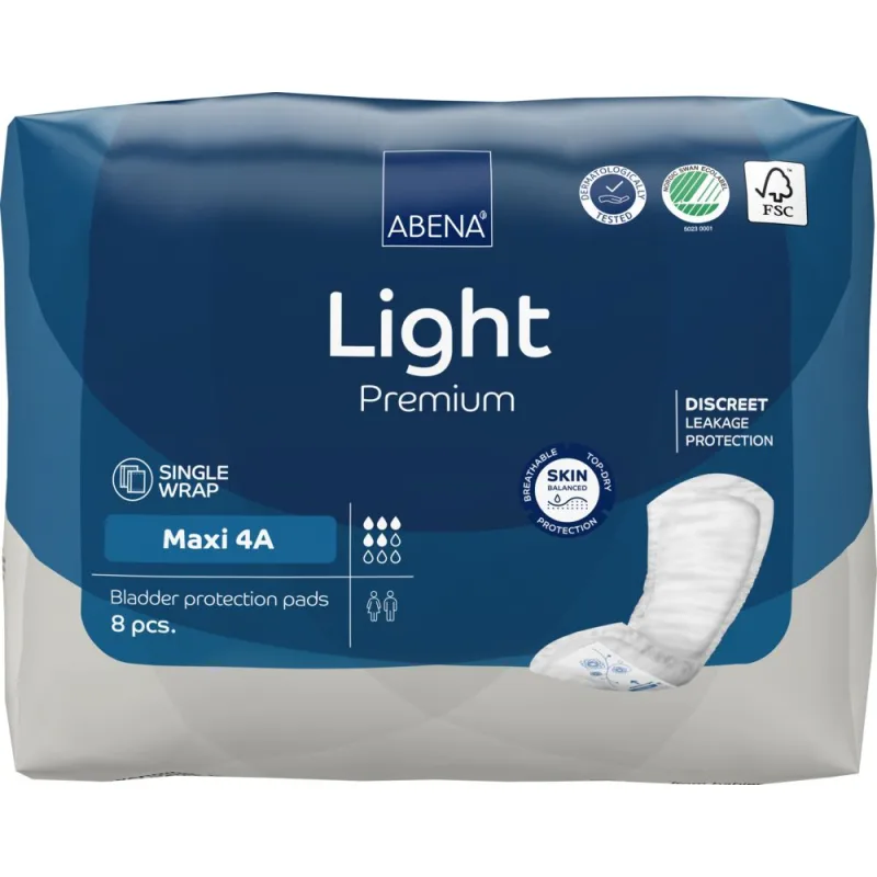 Absorbante anatomice incontinenta moderata, light maxi 4A, 8 bucati, Abena — preț și oferte