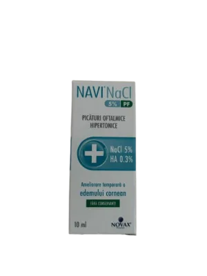 Picaturi oftalmice hipertonice Navi NaCl 5% PF, 10ml, Novax Pharma