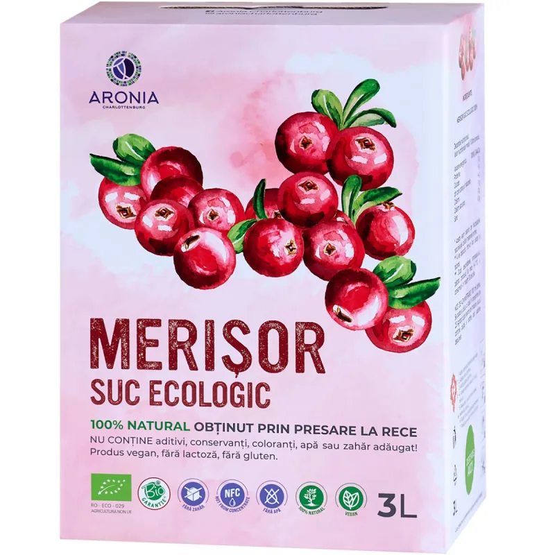 Suc de Merisoare Ecologic, 3L, Aronia Charlottenburg — preț și oferte