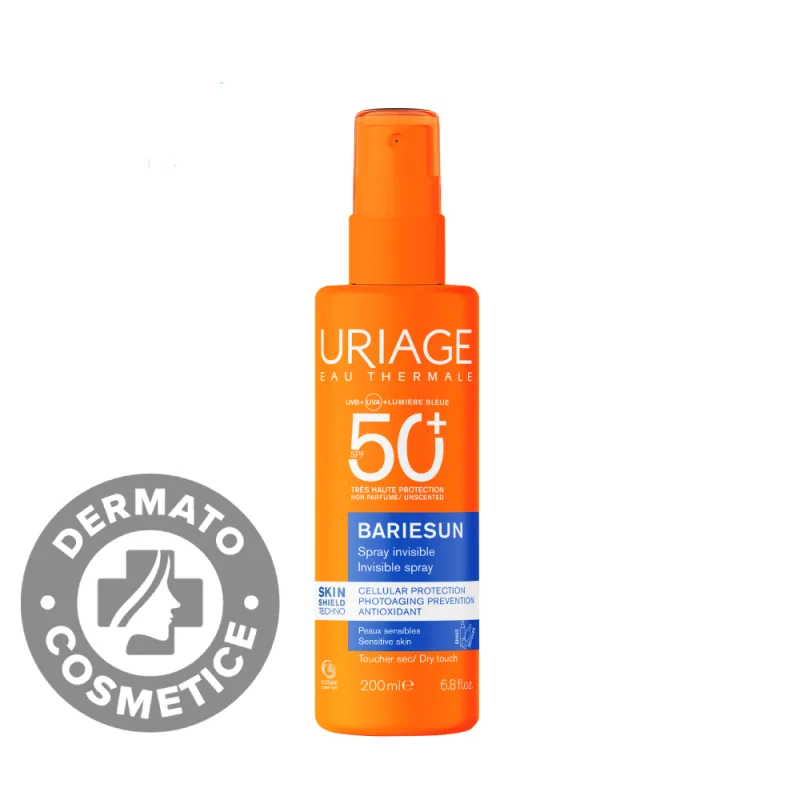 Spray invizibil cu protectie solara SPF50+ fara parfum Bariesun, 200ml, Uriage — preț și oferte