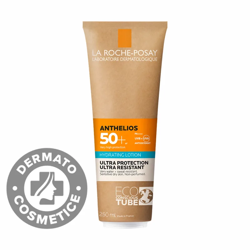 Lotiune hidratanta cu protectie solara SPF 50+ fata si corp piele sensibila Eco Tube Anthelios, 250ml, La Roche-Posay — preț și oferte