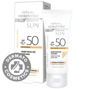 Crema de fata cu tenta aurie SPF 50 H3 Derma+ Sun, 50ml, Gerovital