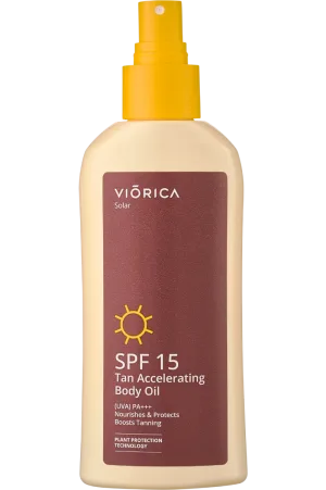 Ulei de corp pentru accelerarea bronzului SPF 15 Solar, 150ml, Viorica
