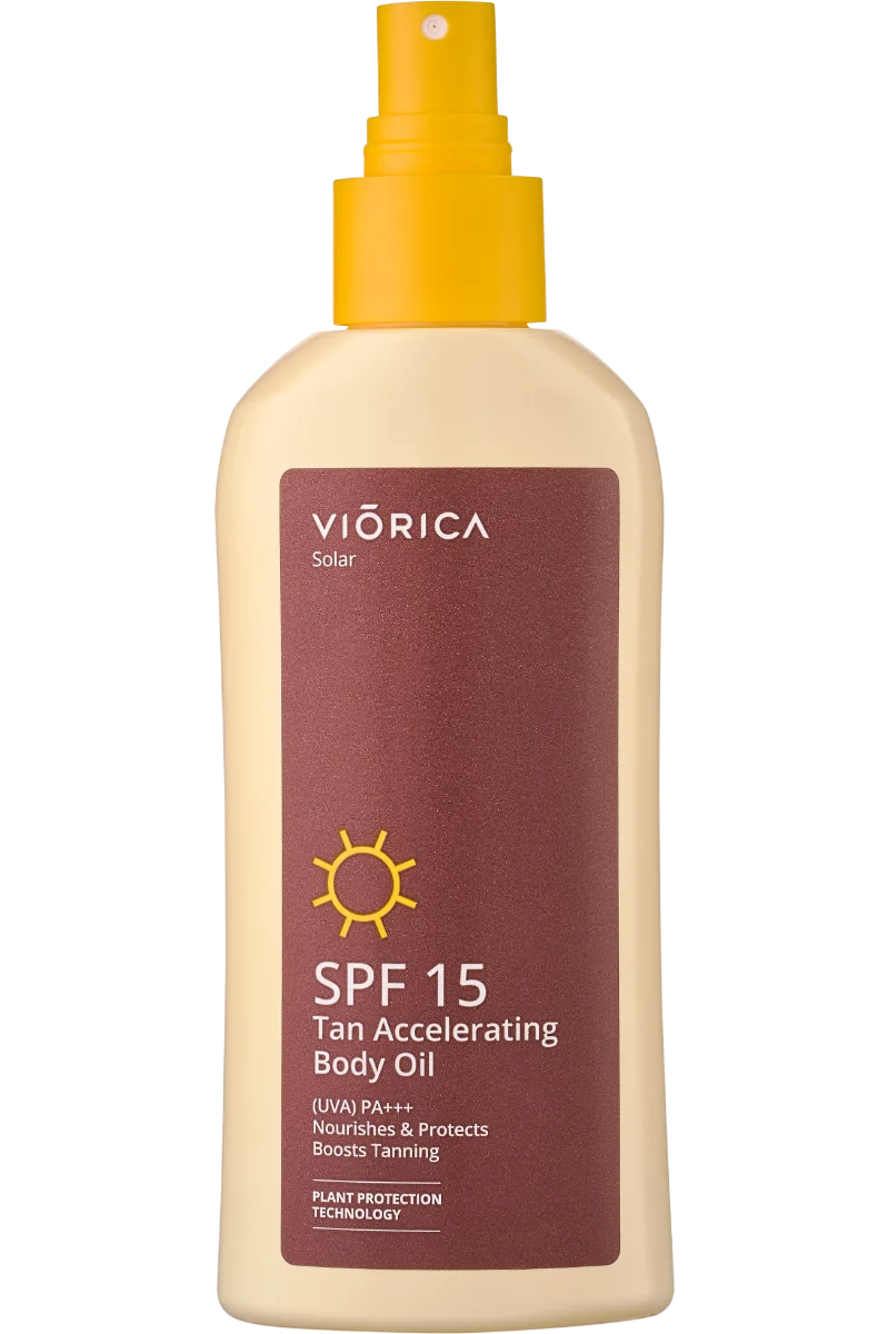 Ulei de corp pentru accelerarea bronzului SPF 15 Solar, 150ml, Viorica — preț și oferte