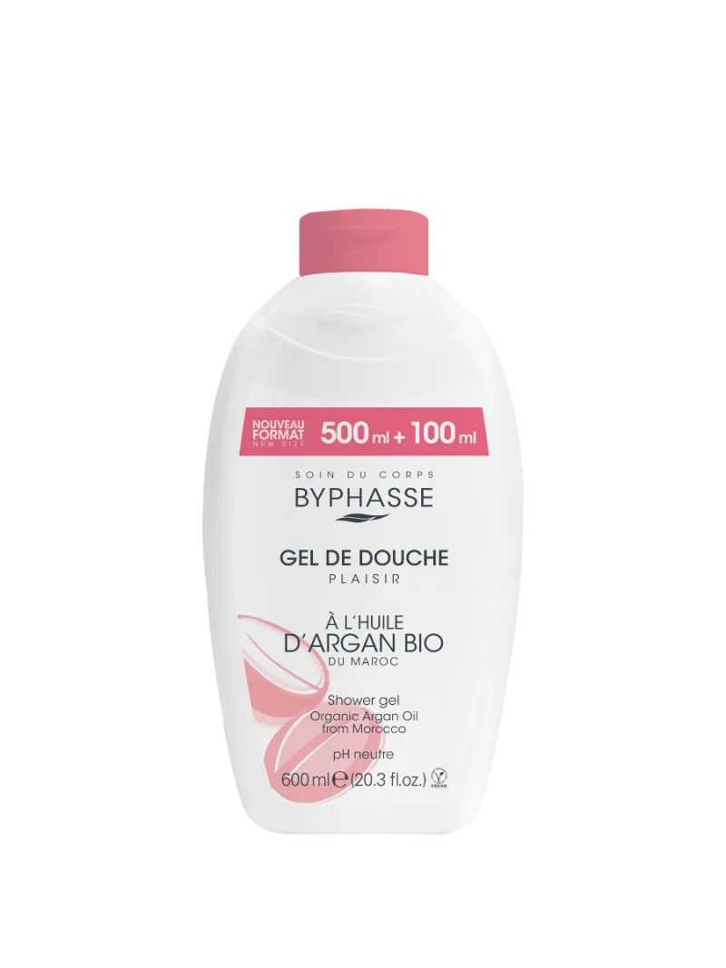 Gel de dus cu ulei de argan organic Plaisir, 600ml, Byphasse — preț și oferte