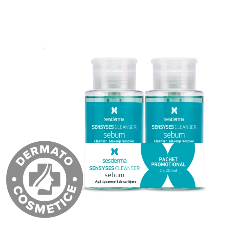 Pachet Apa lipozomala de curatare Sensyses Sebum, 2 x 200ml, Sesderma — preț și oferte