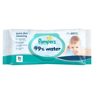 Servetele umede 99% apa cu lotiune usoara, 60 bucati, Pampers