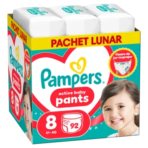 Scutece-chilotel Active Baby PantsXXL Marimea 8, 17kg+, 92 bucati, Pampers