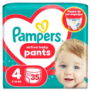 Scutece chilotel Pants Marimea 4 pentru 9-15kg, 35 bucati, Pampers