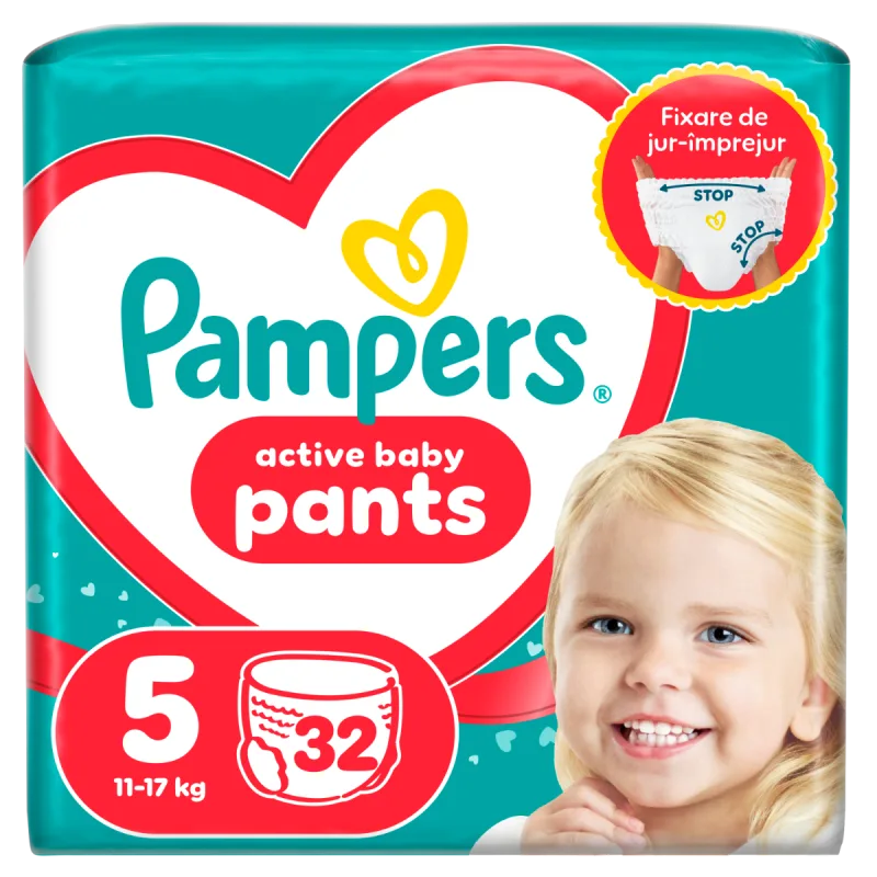 Scutece chilotel Pants Marimea 5 pentru 11-17kg, 32 bucati, Pampers — preț și oferte