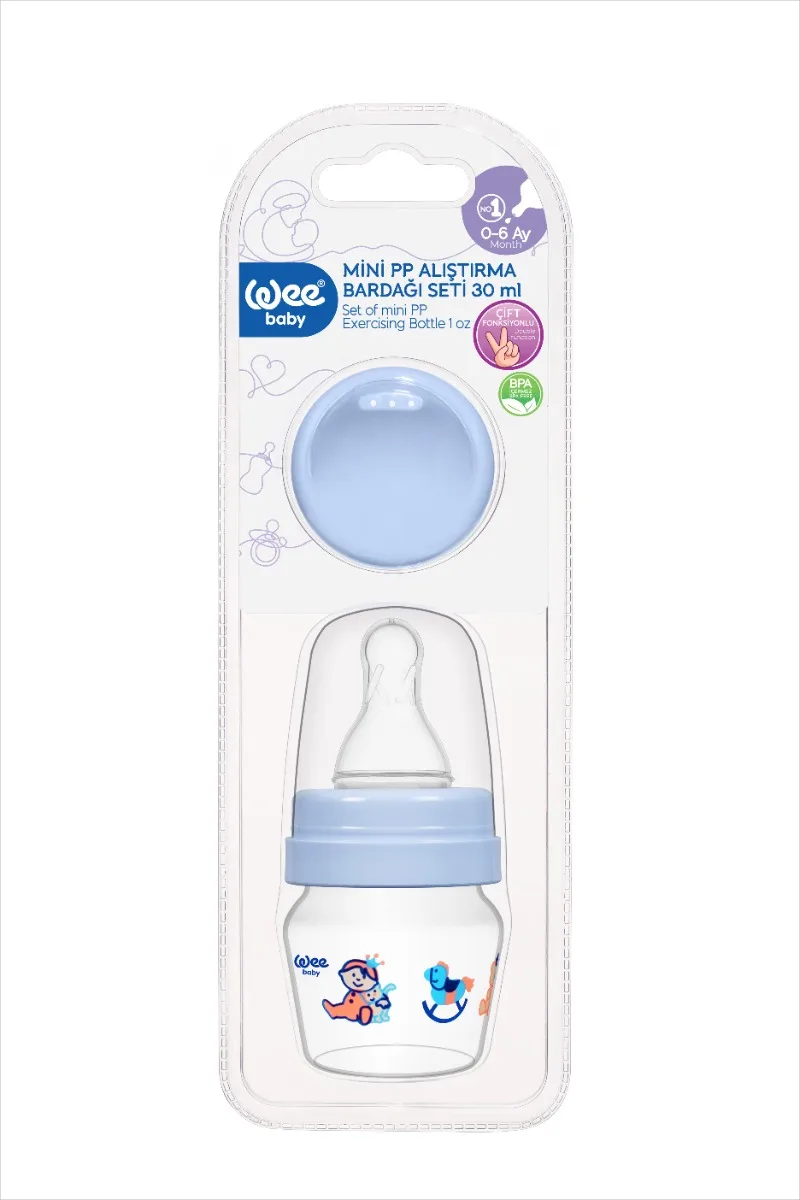 Pahar pentru bebelusi de plastic cu tetina rotunda, 30ml, Wee Baby — preț și oferte