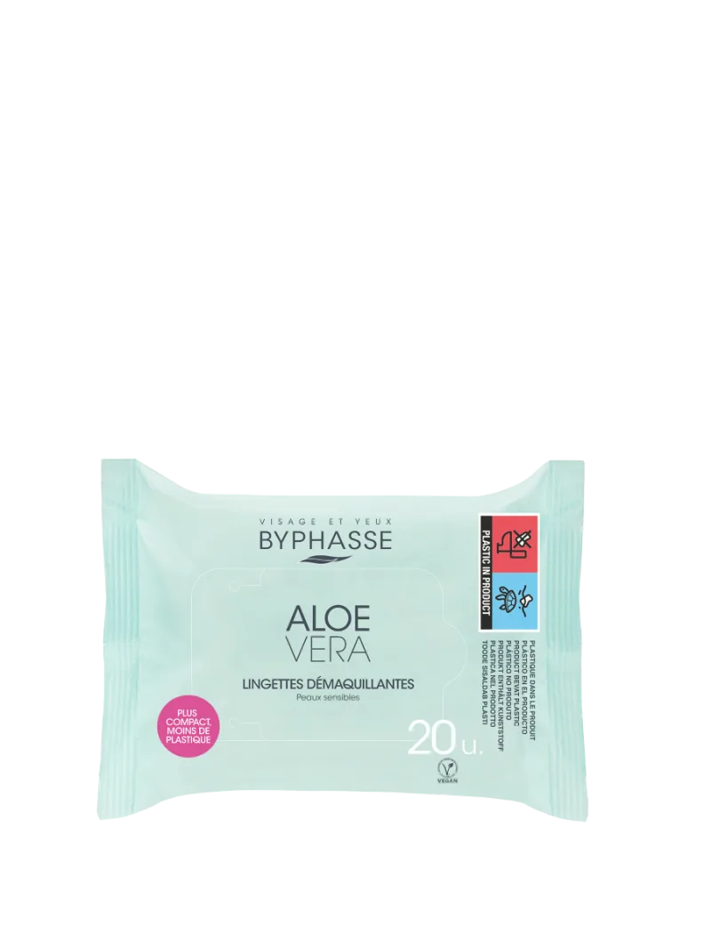 Servetele demachiante pentru ten sensibil cu aloe vera, 20 bucati, Byphasse — preț și oferte