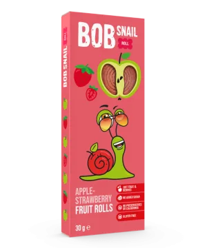 Rulou din mere si capsuni, 30g, Bob Snail