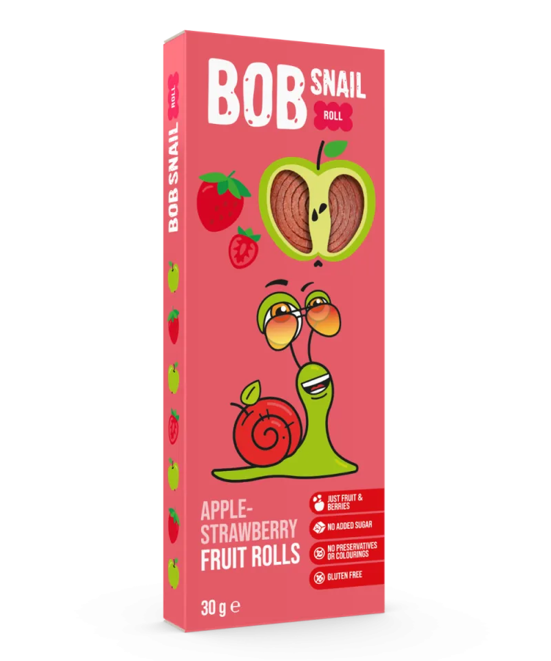 Rulou din mere si capsuni, 30g, Bob Snail — preț și oferte