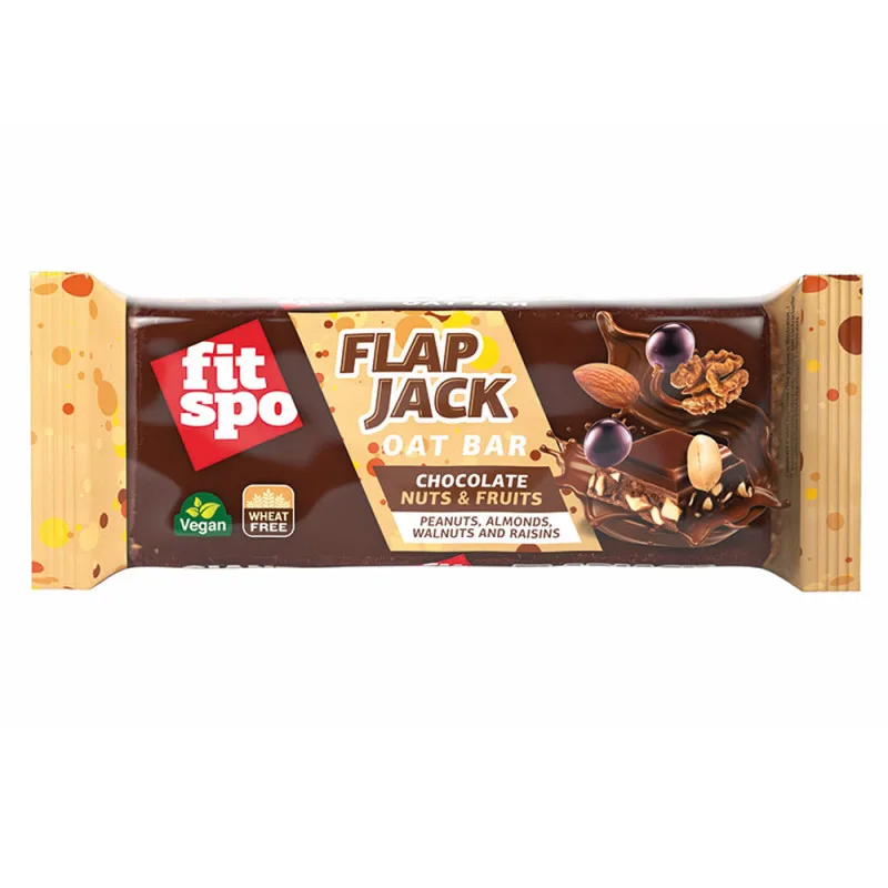 Baton de ovaz chocolate nuts and fruits Flapjack, 90g, FitSpo — preț și oferte