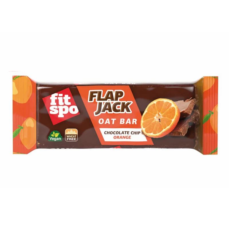 Baton de ovaz chocolate chip orange Flapjack, 90g, FitSpo — preț și oferte