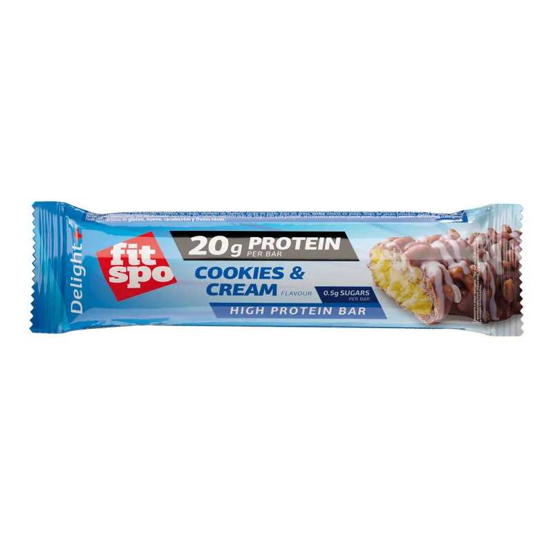 Baton proteic cu biscuiti si frisca Delight, 60g, FitSpo — preț și oferte
