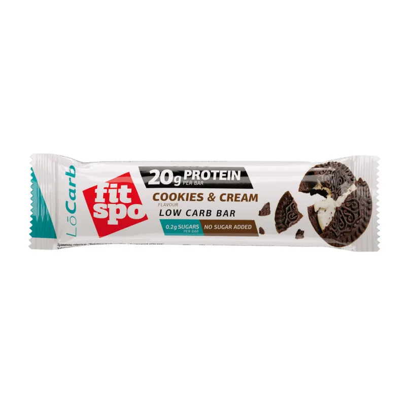 Baton proteic cu biscuiti si frisca Locarb, 60g, FitSpo — preț și oferte