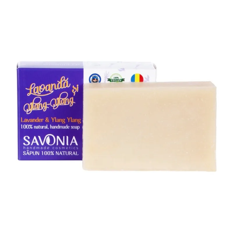 Sapun natural pentru fata si corp cu Lavanda si Ylang Ylang, 90g, Savonia — preț și oferte