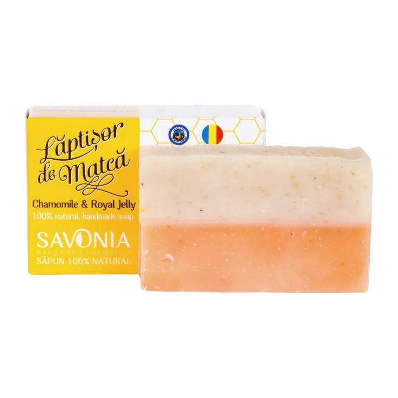 Sapun natural pentru fata maini si corp Musetel si Laptisor de Matca, 90g, Savonia — preț și oferte