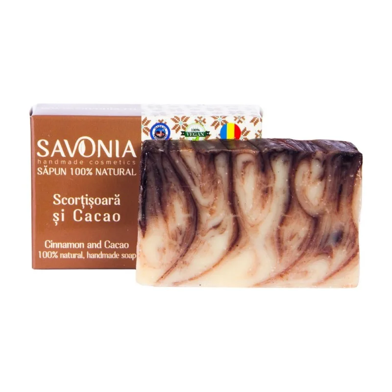 Sapun natural pentru maini si corp Scortisoara si Cacao, 90g, Savonia — preț și oferte