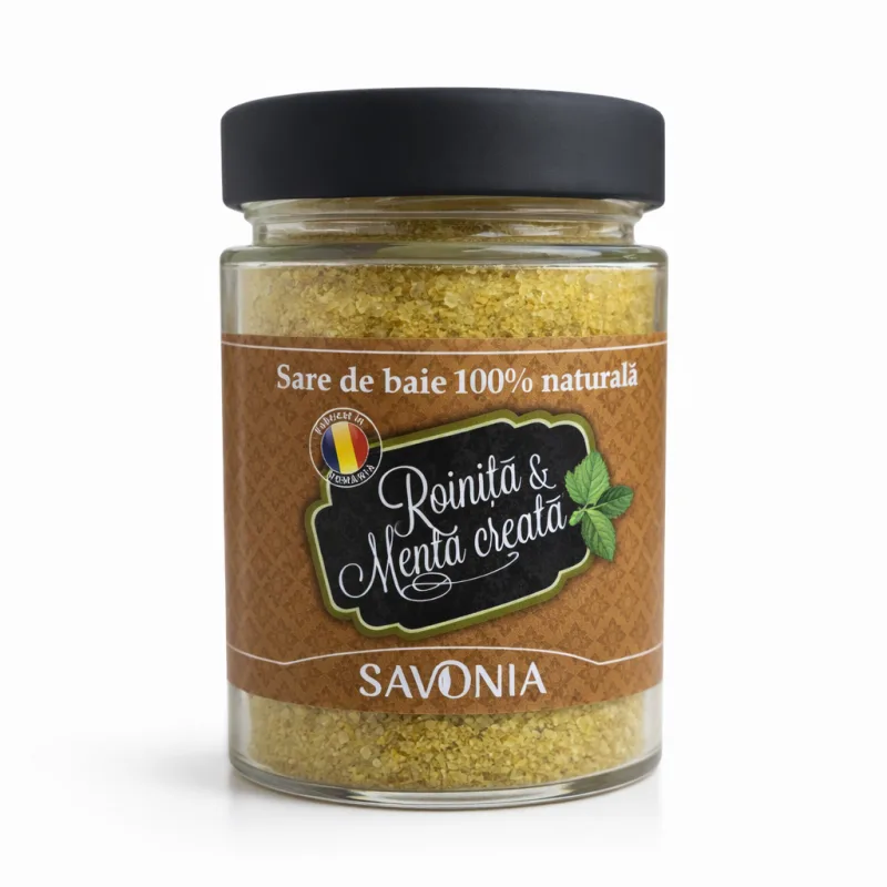 Sare de baie cu roinita si menta creata, 350g, Savonia — preț și oferte