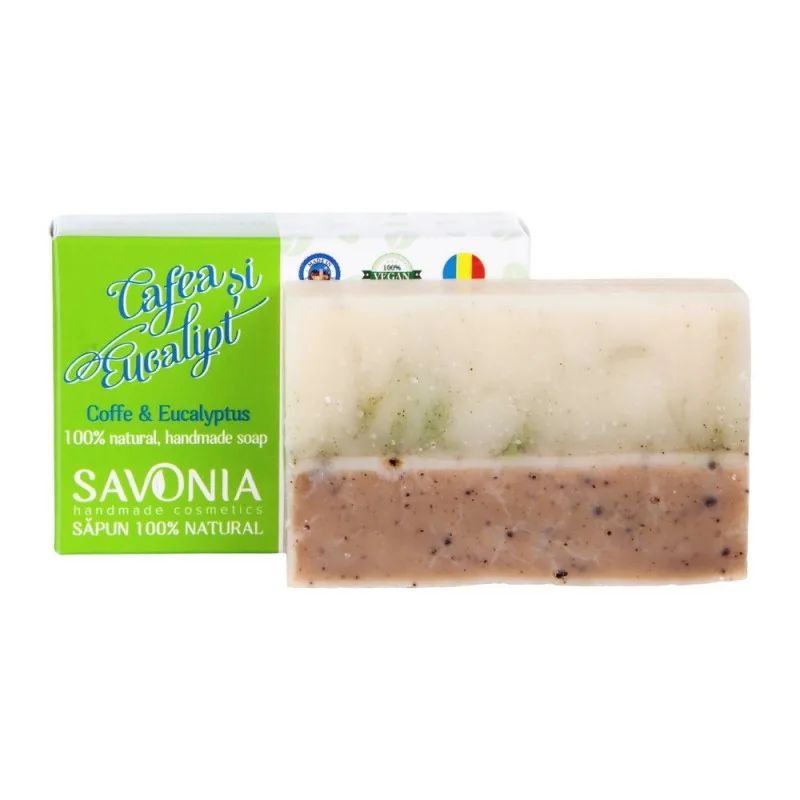 Sapun natural pentru corp Cafea si Eucalipt, 90g, Savonia — preț și oferte