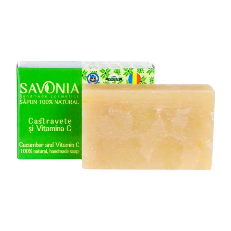 Sapun natural pentru fata Castravete si Vitamina C, 90g, Savonia — preț și oferte