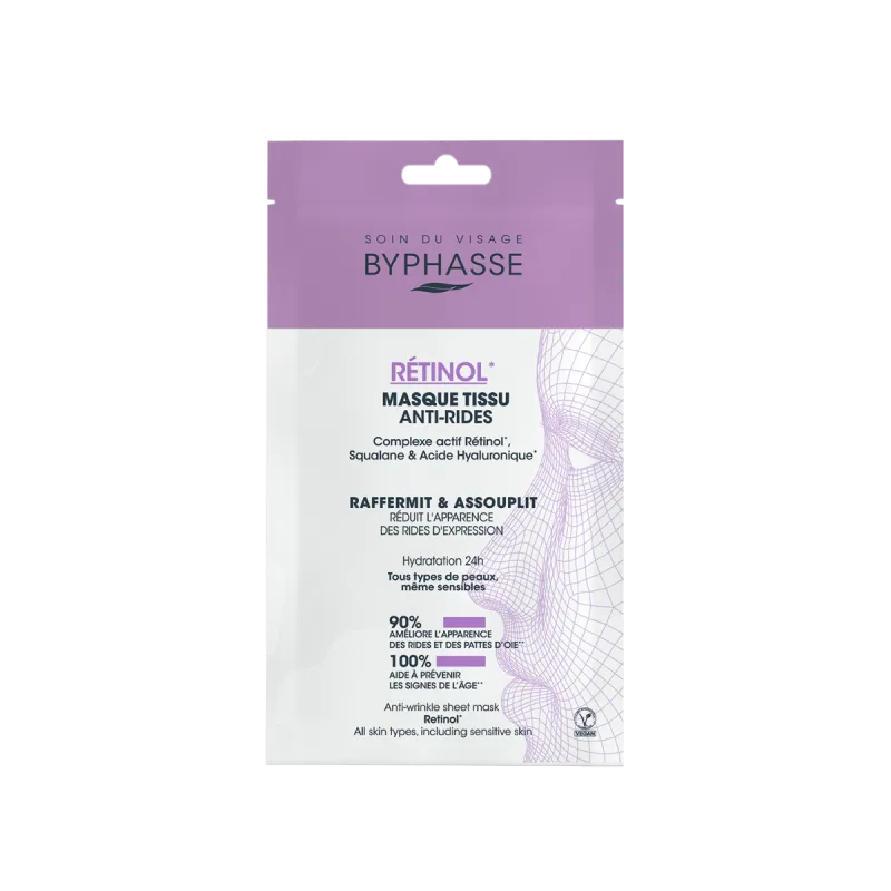 Masca servetel antirid cu retinol, 18ml, Byphasse — preț și oferte