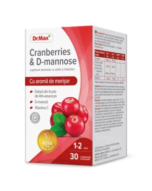 Dr. Max Cranberries & D-mannose, 30 comprimate
