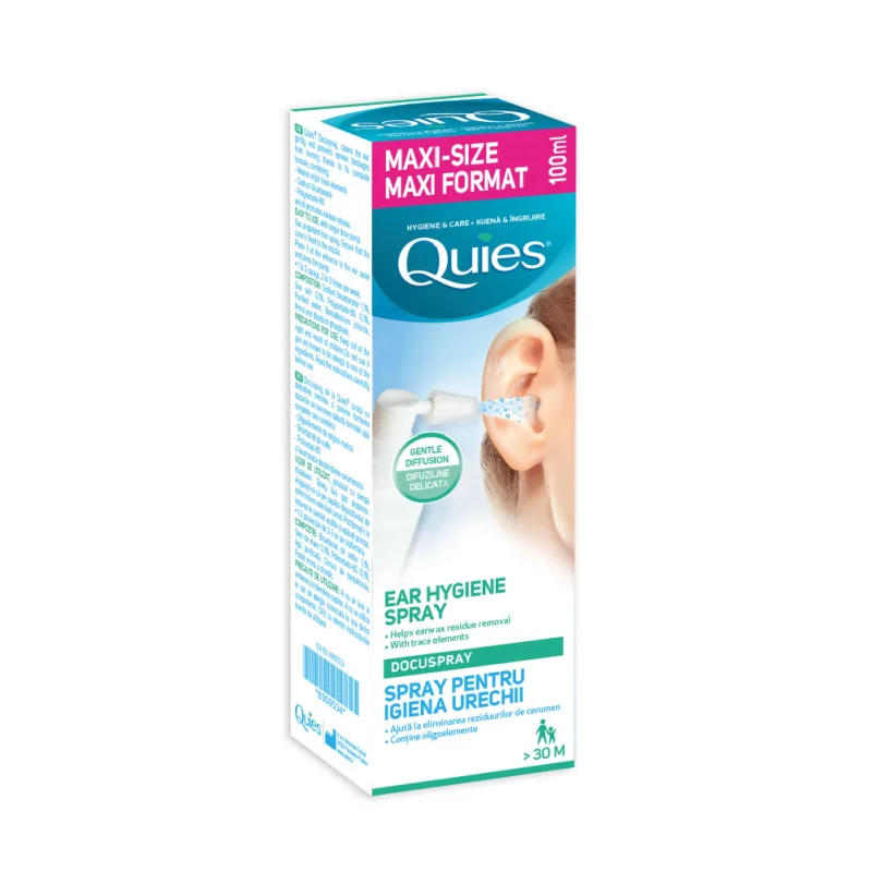 Spray auricular pentru igiena urechii Docuspray, 100ml, Quies — preț și oferte