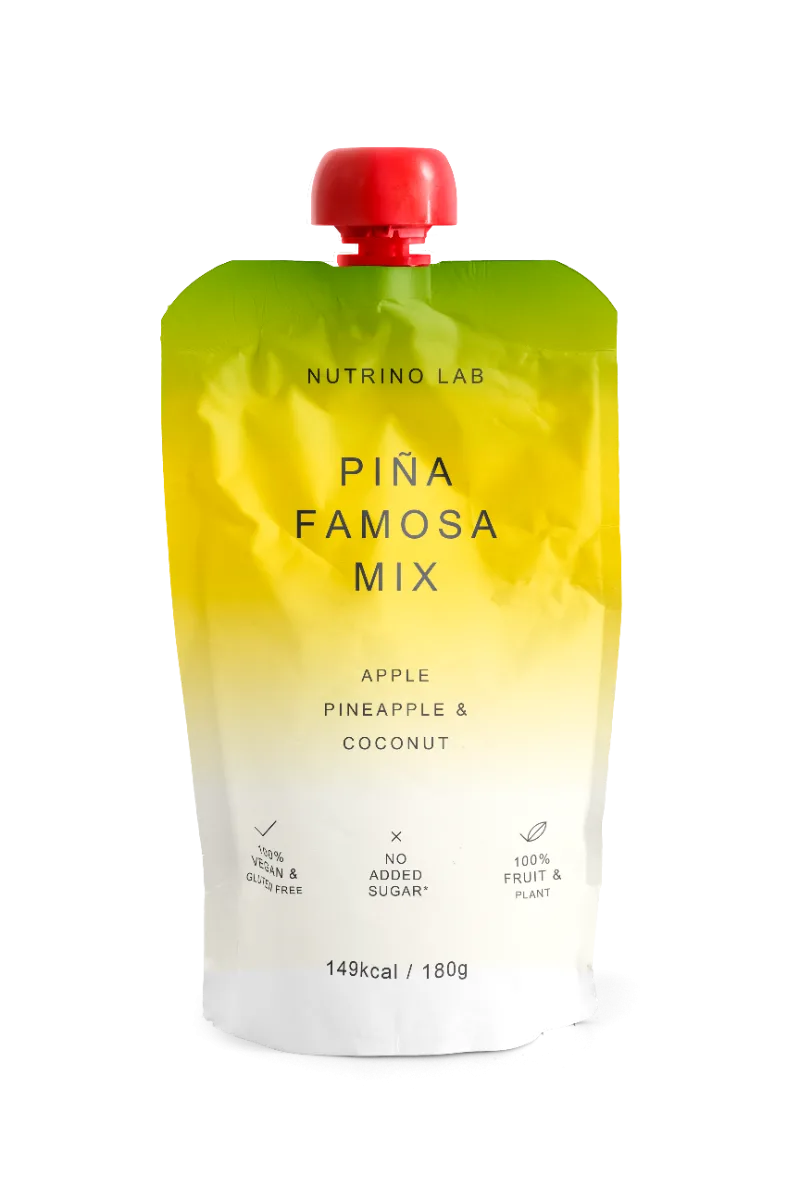 Piure pasteurizat din fructe cu mere ananas si nuca de cocos, 180g, Nutrino Lab — preț și oferte