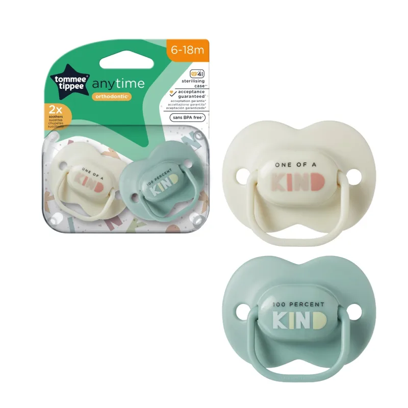 Suzeta Anytime cu design ortodontic simetric pentru 6-18 luni, 2 bucati, Tommee Tippee — preț și oferte