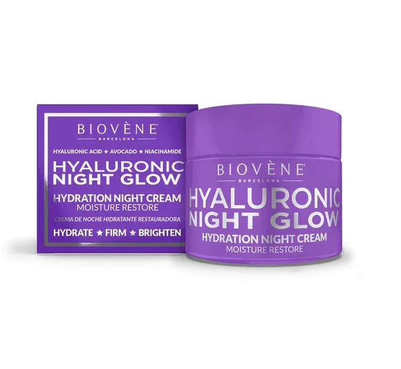 Crema hidratanta de noapte Hyaluronic Night Glow, 50ml, Biovene — preț și oferte