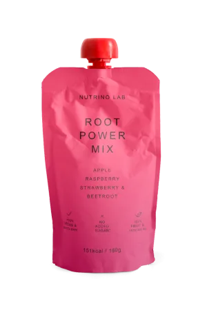 Piure pasteurizat din fructe si legume cu mere zmeura capsuni si sfecla rosie, 180g, Nutrino Lab