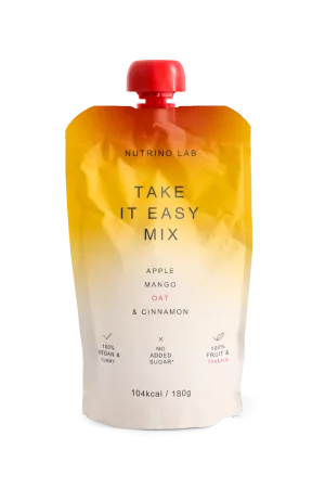 Piure pasteurizat din fructe cu mere mango cu adaos de ovaz si pudra de scortisoara, 180g, Nutrino Lab