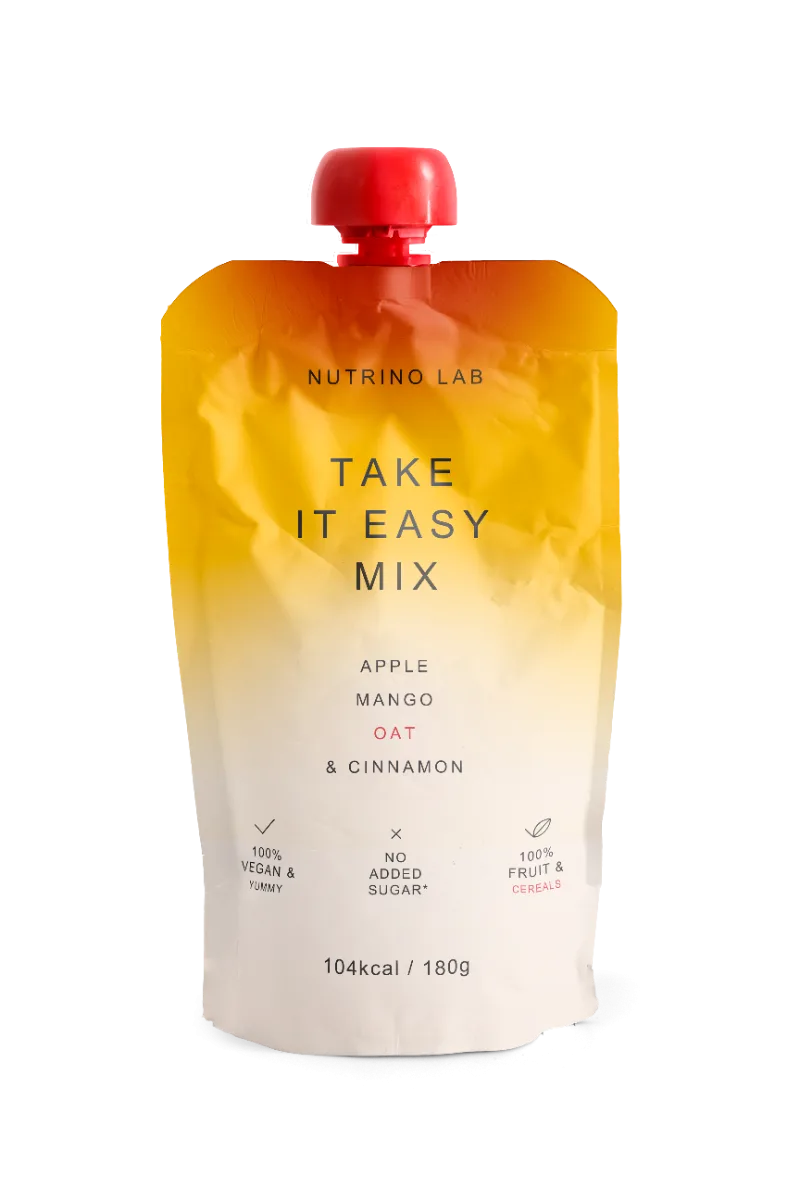 Piure pasteurizat din fructe cu mere mango cu adaos de ovaz si pudra de scortisoara, 180g, Nutrino Lab — preț și oferte