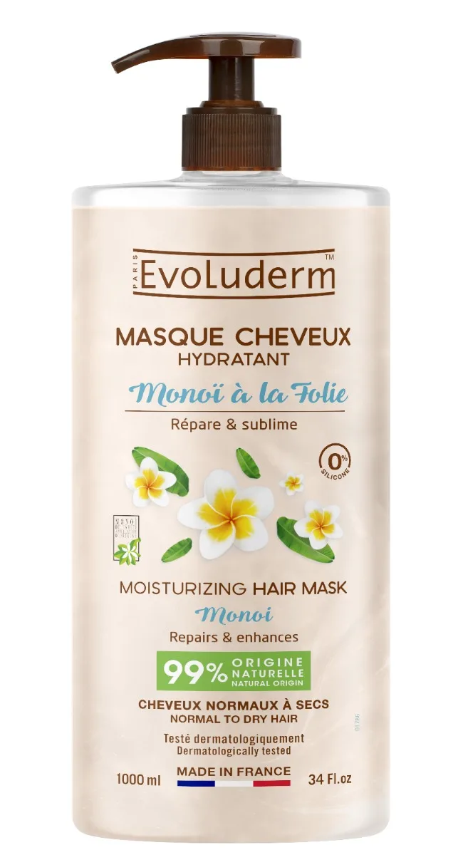 Masca hidratanta pentru par Monoï à la Folie, 1000ml, Evoluderm — preț și oferte