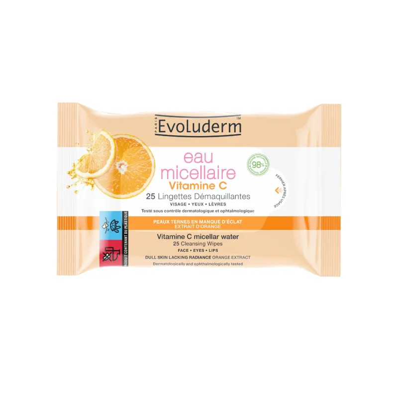 Servetele demachiante cu vitamina C, 25 bucati, Evoluderm — preț și oferte