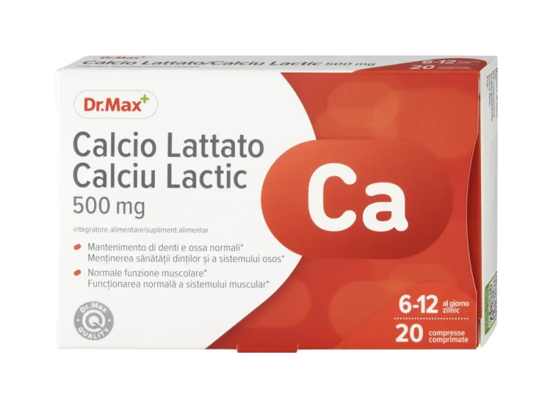 Dr. Max Calciu lactic, 20 comprimate — preț și oferte