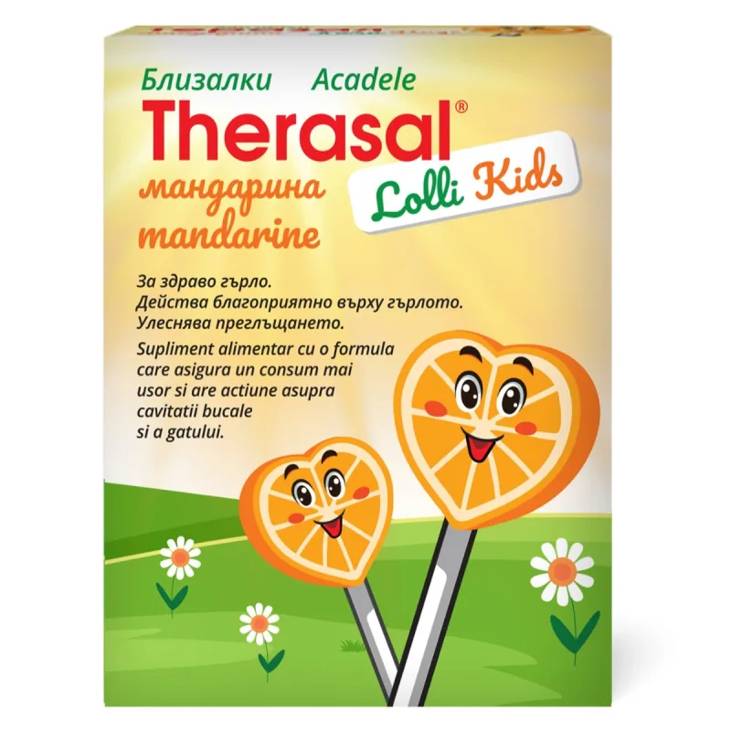 Acadele pentru copii cu aroma de mandarine Therasal Lolly Kids, 6 bucati, Vedra — preț și oferte