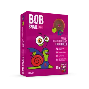 Rulou din mere si coacaze negre, 100g, Bob Snail
