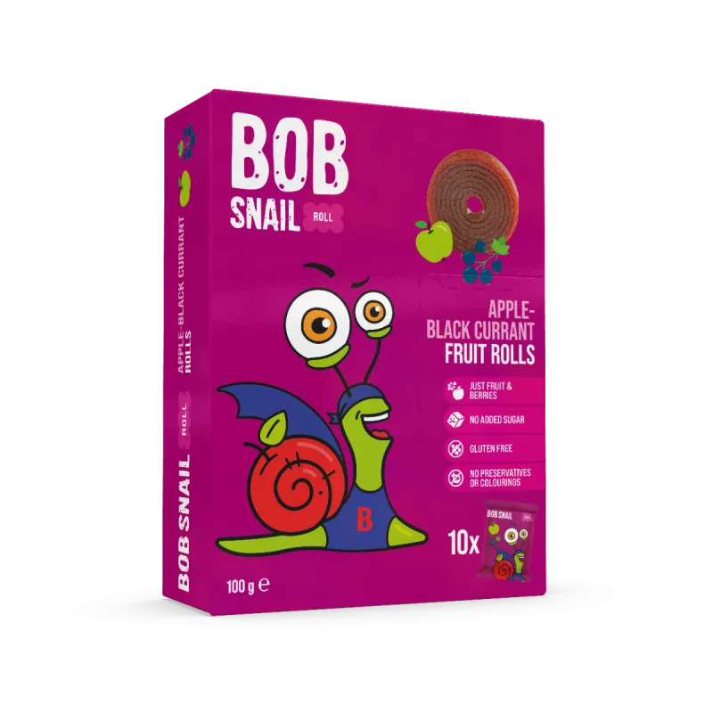 Rulou din mere si coacaze negre, 100g, Bob Snail — preț și oferte