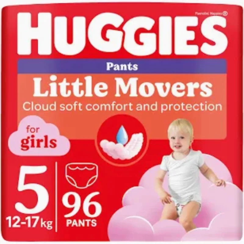Scutece chilotel Little Movers Pants Mega Marimea 5 pentru fete, 12-17 kg, 96 bucati, Huggies — preț și oferte