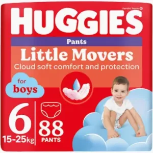Scutece chilotel Little Movers Pants Mega marimea 6 pentru baieti 15-25 kg, 88 bucati, Huggies