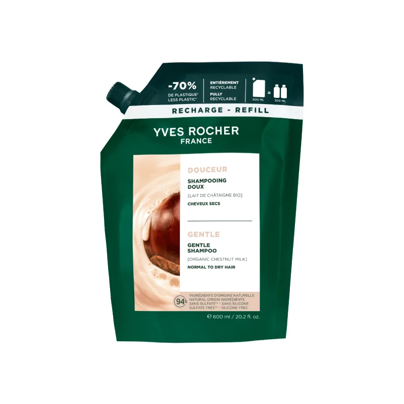 Rezerva sampon nutritiv cu lapte de castane Bio Botanical Solutions, 600ml, Yves Rocher — preț și oferte