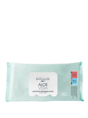 Servetele demachiante cu Aloe Vera pentru ten sensibil, 40 bucati, Byphasse