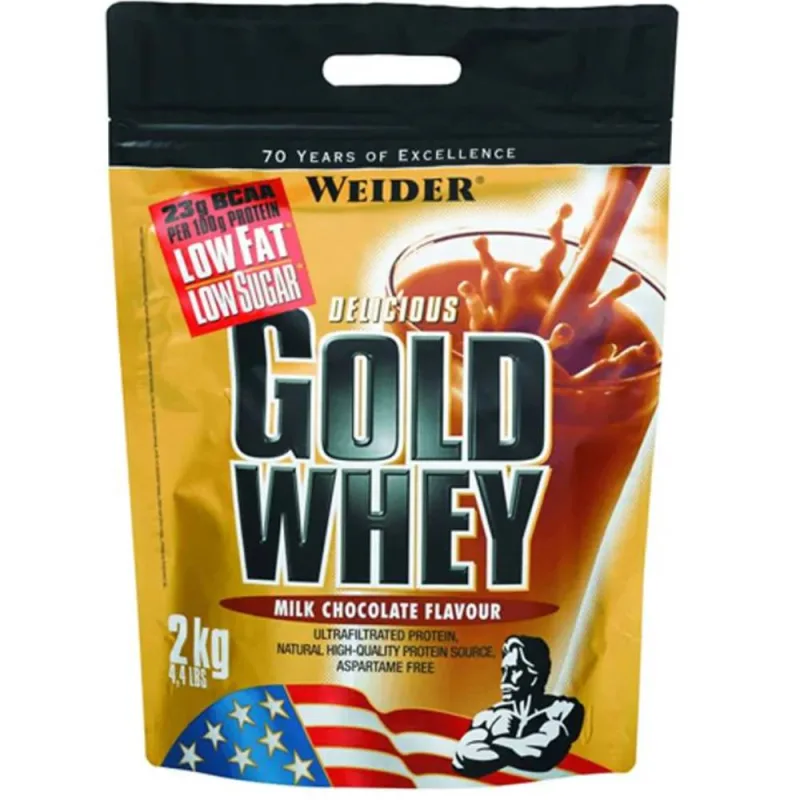 Pudra proteica cu aroma de Milk Chocolate Gold Whey, 2kg, Weider — preț și oferte