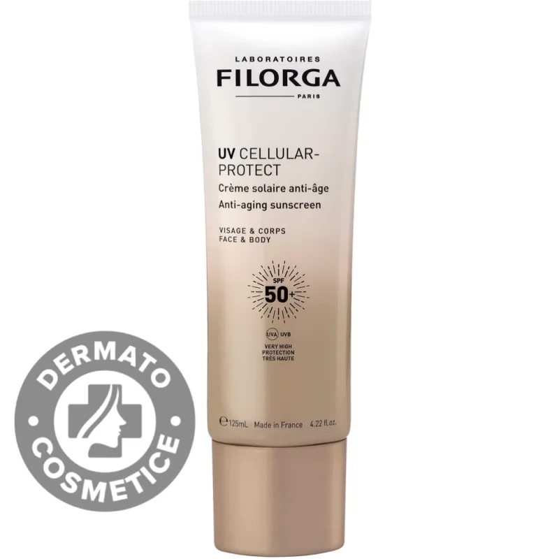 Crema anti-imbatranire pentru fata si corp cu protectie solara SPF50+ UV Cellular Protect, 125ml, Filorga — preț și oferte