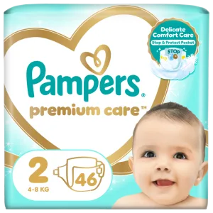 Scutece Premium Care Nr.2 pentru 4-8 kg, 46 bucati, Pampers